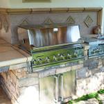 Modern Outdoor Kitchen - Shaded Bar Sink Stainless Steel Appliances