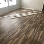 floor laminated and baseboards