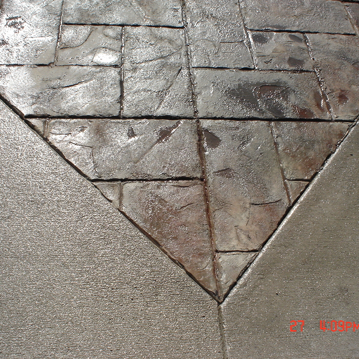 combo broom and stamped