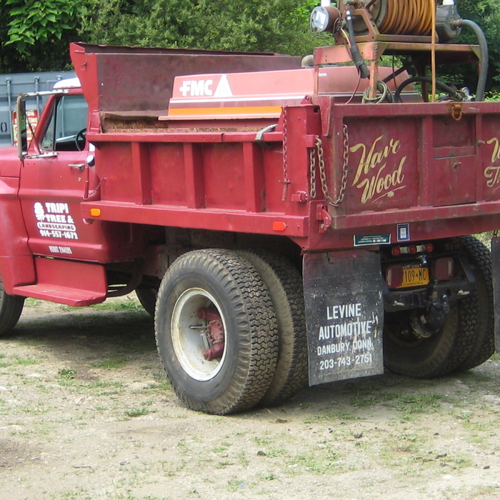 dump truck with sprayer
