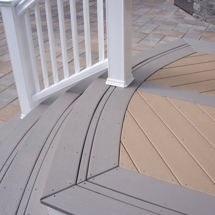 Herringbone pattern with accent color decking