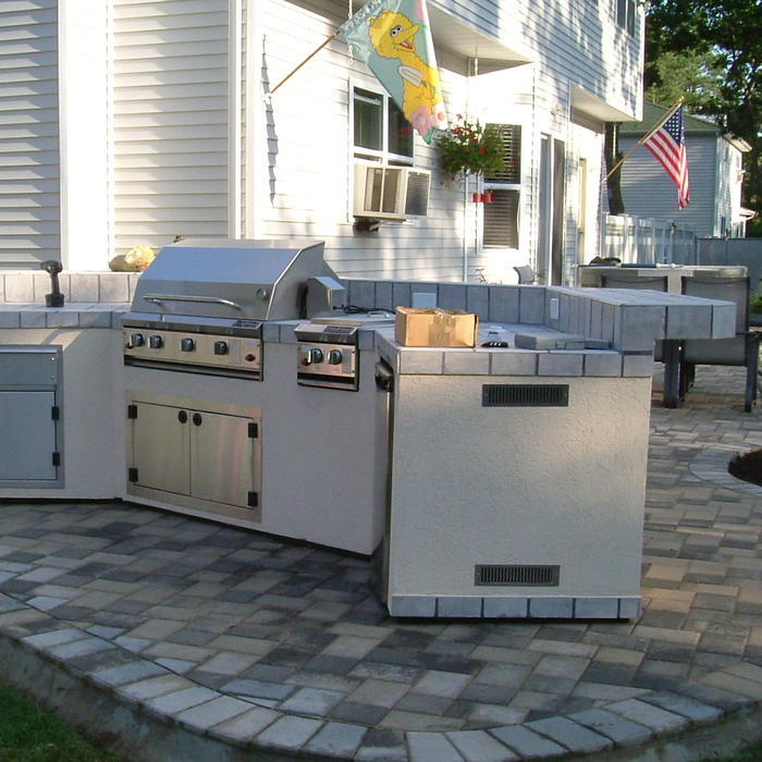 outdoor kitchen and patio