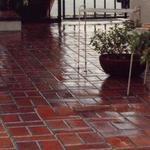 Tile & Brick Patio w/ Wrought Iron