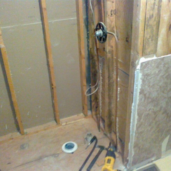 Walk in tile shower remodel