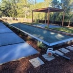 Bocce ball court and patio