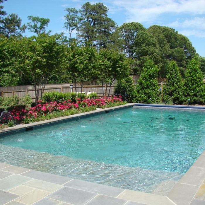 Tanning shelf with bluestone patio