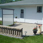 Patio and sitting wall