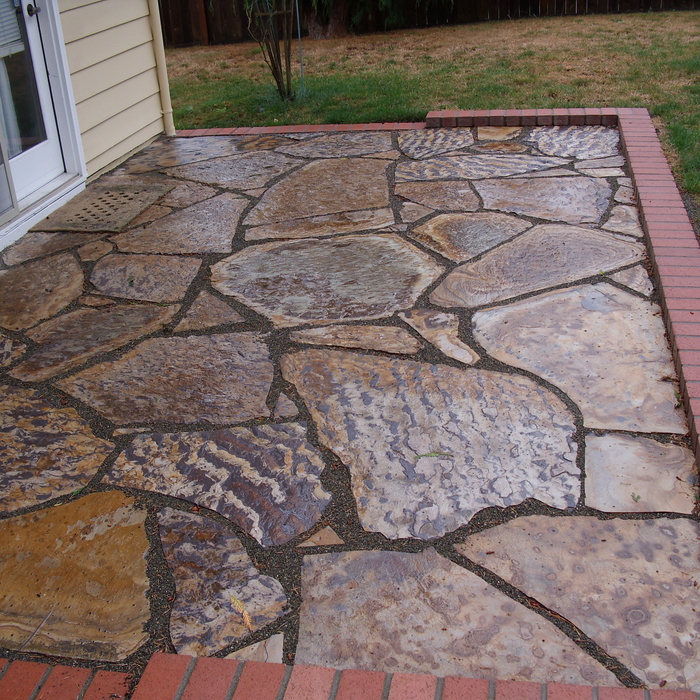 Small sand set patio