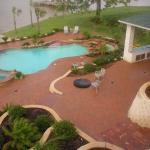Transitional Pool - Red Open Curved Swimming Pool