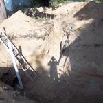 sewer and new h20 main water tap with stop box