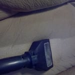 Microfiber sofa during cleaning process