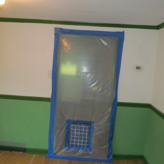 Containment with HEPA air scubber