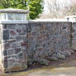 Cultured stone wall and columns