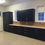 Black Custom Cabinets with Slatwall