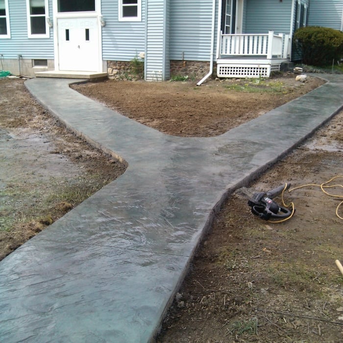 old english slate stamped sidewalk