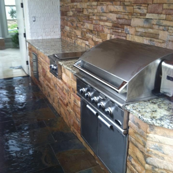 stonework, outdoor kitchen