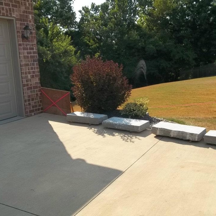The blue river rock we used for the steps