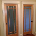 Maple doors with prairie grille