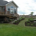 Back yard landscape and stairway