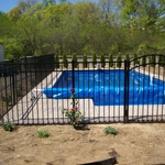 54" Three Rail Aluminum With 4' Wide Arched Gate