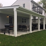Built pavilion structure over back of garage