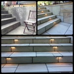 Custom Stone Staircase with Lights