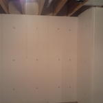 2 inch foam board in a basement.