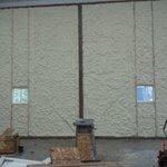 4 inch foam spray on a garage door.