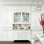 Traditional Kitchen - Gray White White Wood French Doors With Glass Panels
