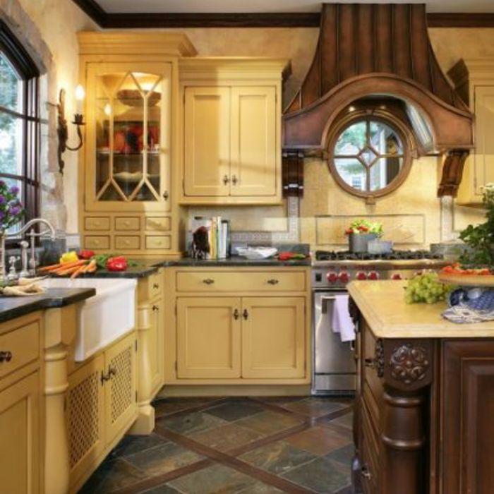 Transitional Kitchen - Brown French Screen Front Sink Cabinet