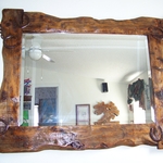 Beveled 45X32 Mirror w/ Horseshoes and Chains