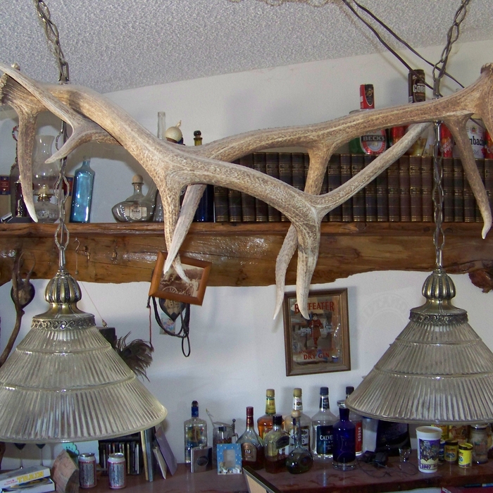 Elk Antler Pool Billiard Chandelier Light Lamp