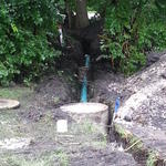 New storm pit in yard
