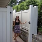 Sand color vinyl fence mounted on wall
