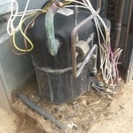 old burnt up compressor