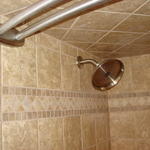 Tiled master bathroom