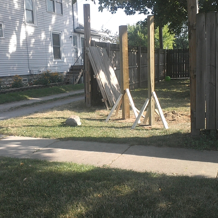 there were 2 6 foot gates i dug and set posts