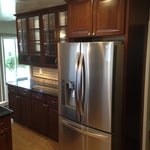 kitchen remodel lighted built in china cabinet