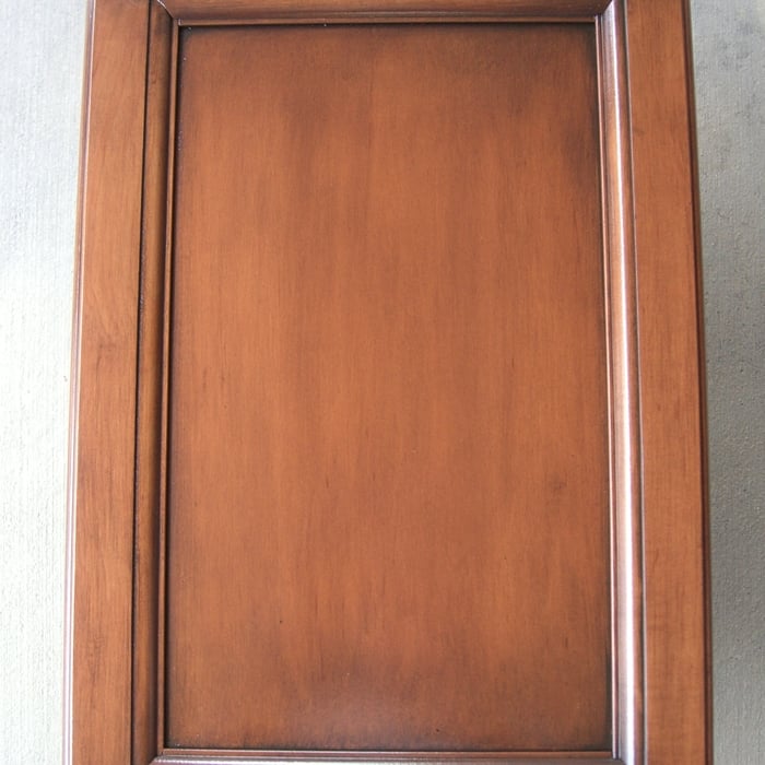 Close up of refinished door