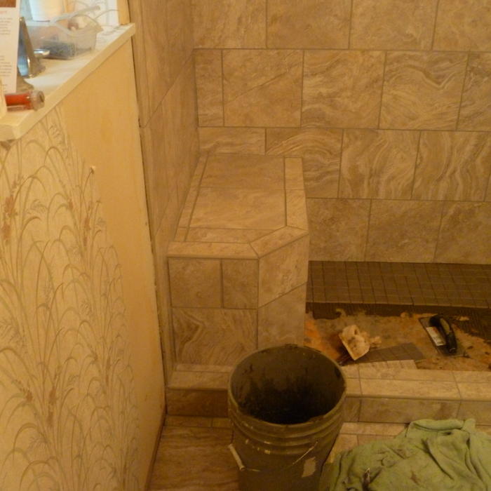 walk in shower with seat