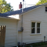 The side of the home destroyed by the fire