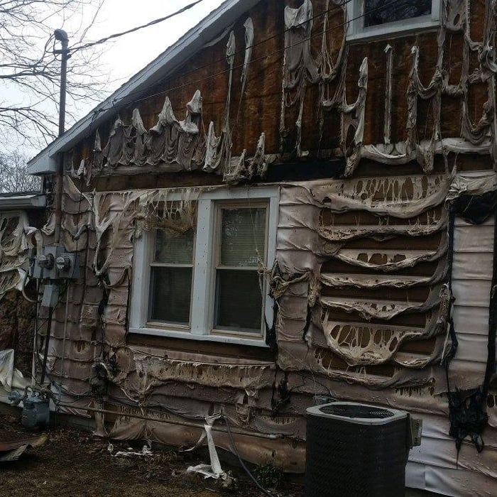 The side of the home destroyed by the fire.