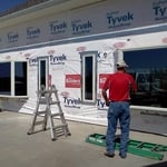 9'x5' Bay windows and fireplace replaced old doors