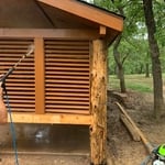new structural member, raw cedar, trim replacement