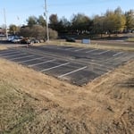 New asphalt parking lot