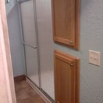 60" shower an storage units