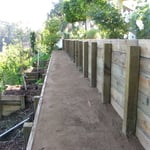 wood retaining wall