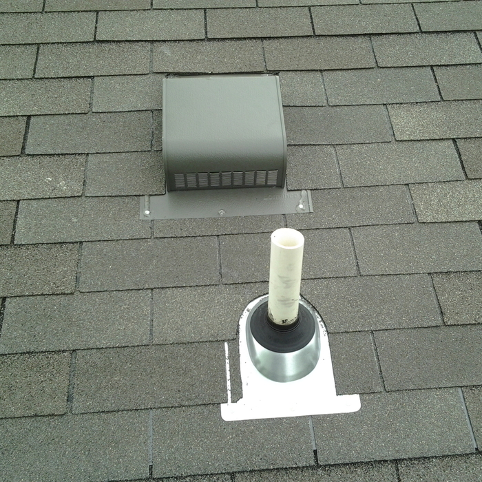 Bathroom vent and pipe