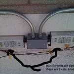 120 volt line for powering store fron sign