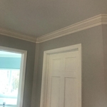 Installed crown moulding